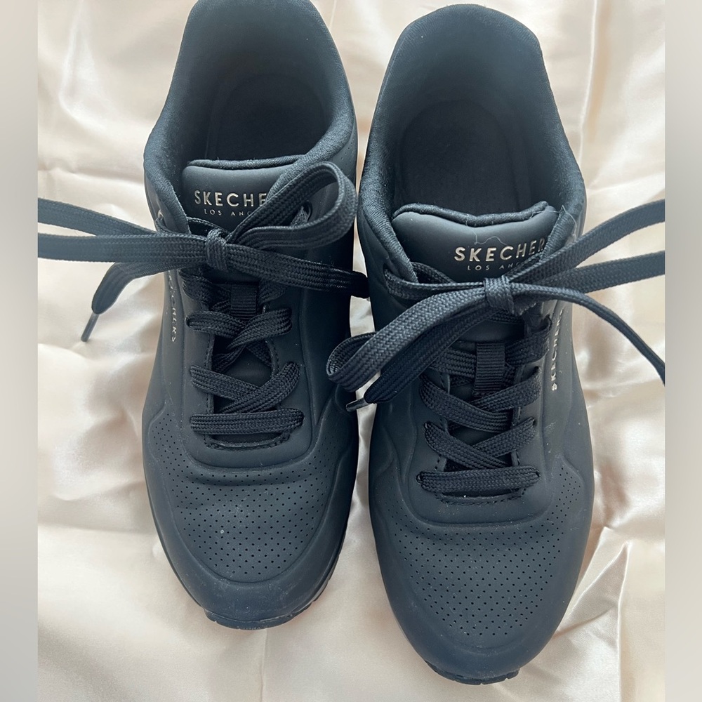 Skechers Platform Charcoal Lace-Up Sneakers